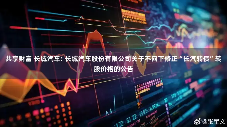 共享财富 长城汽车: 长城汽车股份有限公司关于不向下修正“长汽转债”转股价格的公告