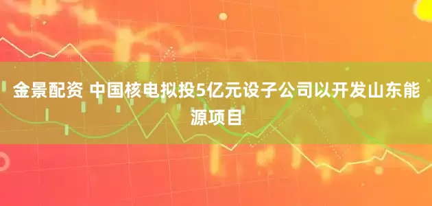 金景配资 中国核电拟投5亿元设子公司以开发山东能源项目